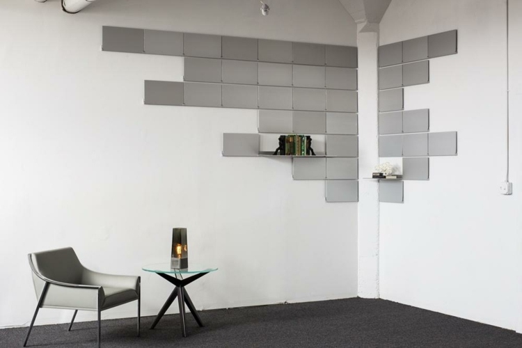 hliníková polica praktický dizajn sivá rohová policová stolička bočný stolík