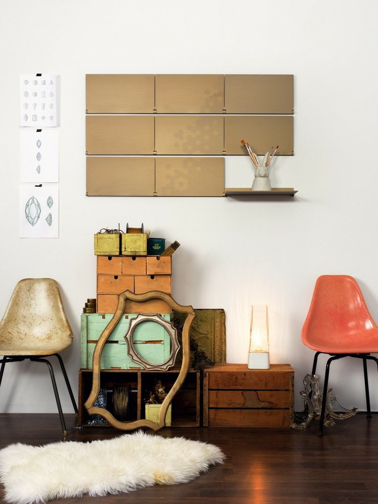 hliníková polica praktický dizajn medený rám nábytku v štýle zrkadla