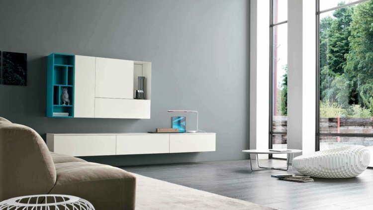 Prídavné steny zdobia nápady na maľovanie modrými akcentmi