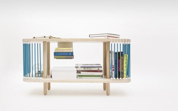 príborník bukové drevo knihy prispôsobiteľné farebné struny polit