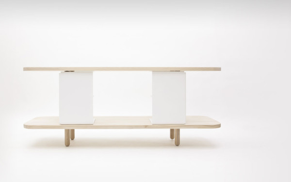 príborník prispôsobiteľné panely z bukového dreva kovové diely polit