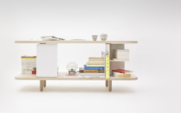 kredenc prispôsobiteľný bukové drevo biele kovové police polit