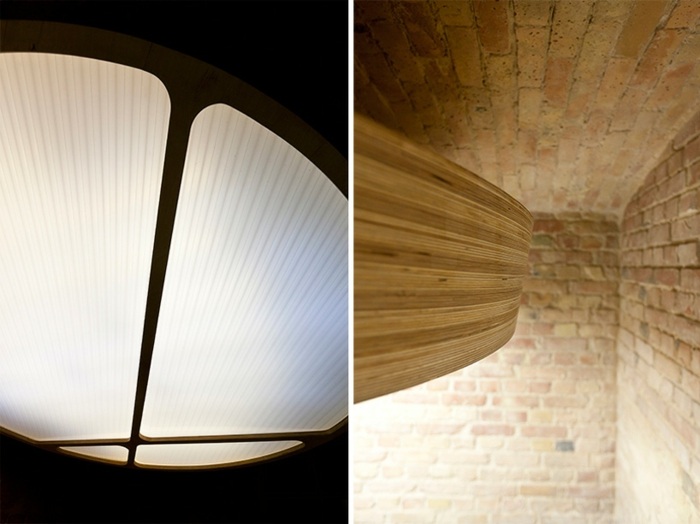 byt suterén osvetlenie lampa veľká obývačka tehla