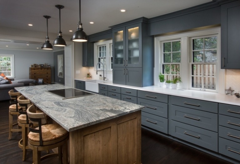 Dosky-kuchyňa-kremenné kompozitné nápady-kameň-kombinovať