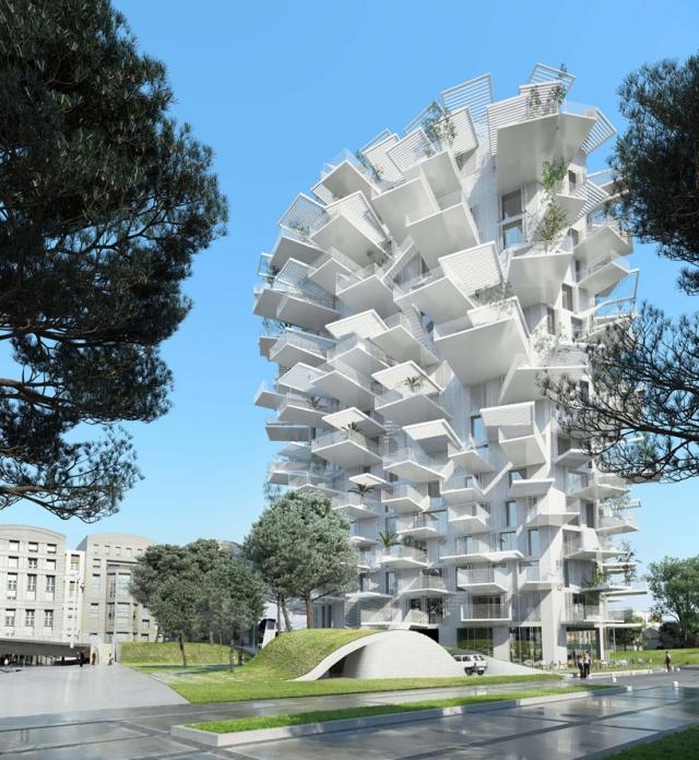 Obytná veža výškový arbre blanc-veľké balkóny-Montpellier