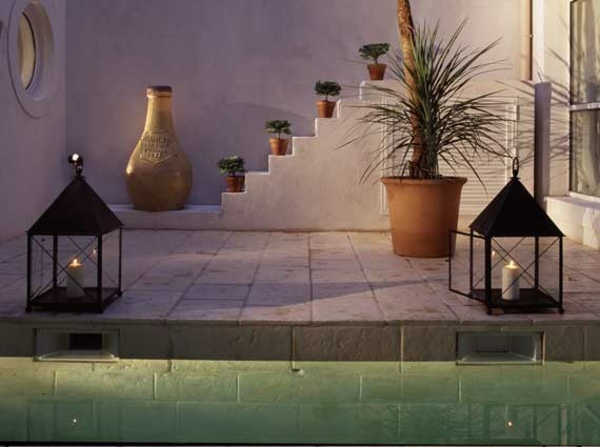 Stredomorský štýl-dekorácia schodiska-lampáš Lucerna na dekoráciu schodiska v stredomorskom štýle