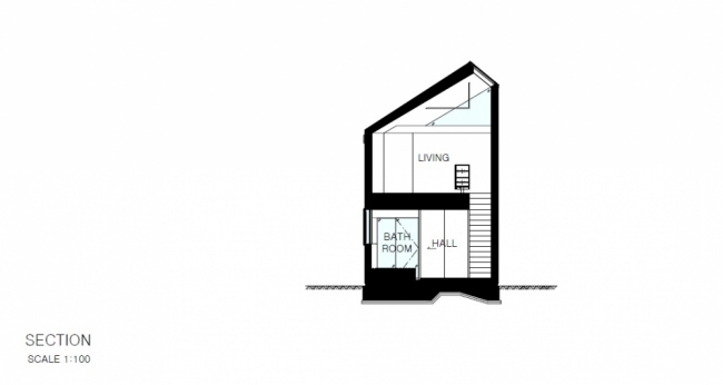 Pohľad na Cut-Arrow House Tokio