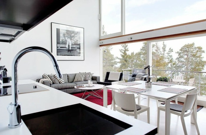 Galéria kuchyňa jedálenský kút biely vysoký lesk