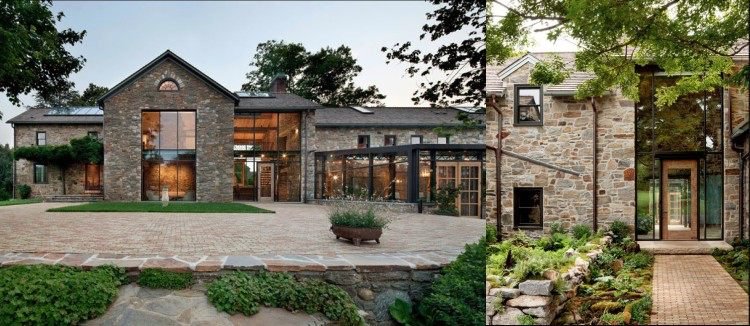 architektúra sklenený kamenný dom obytná štruktúra záhrada fasáda z prírodného kameňa