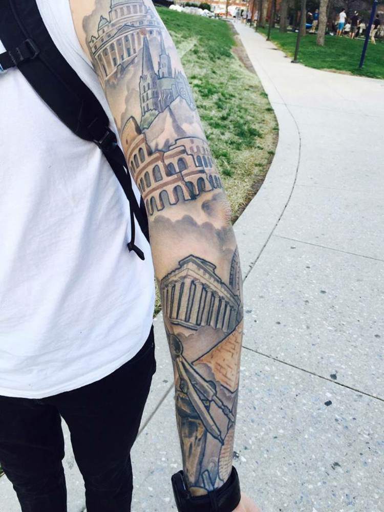 Tetovanie-motívy-architektúra-pamiatky-rím-grécko-historické-tetovanie-šablóny
