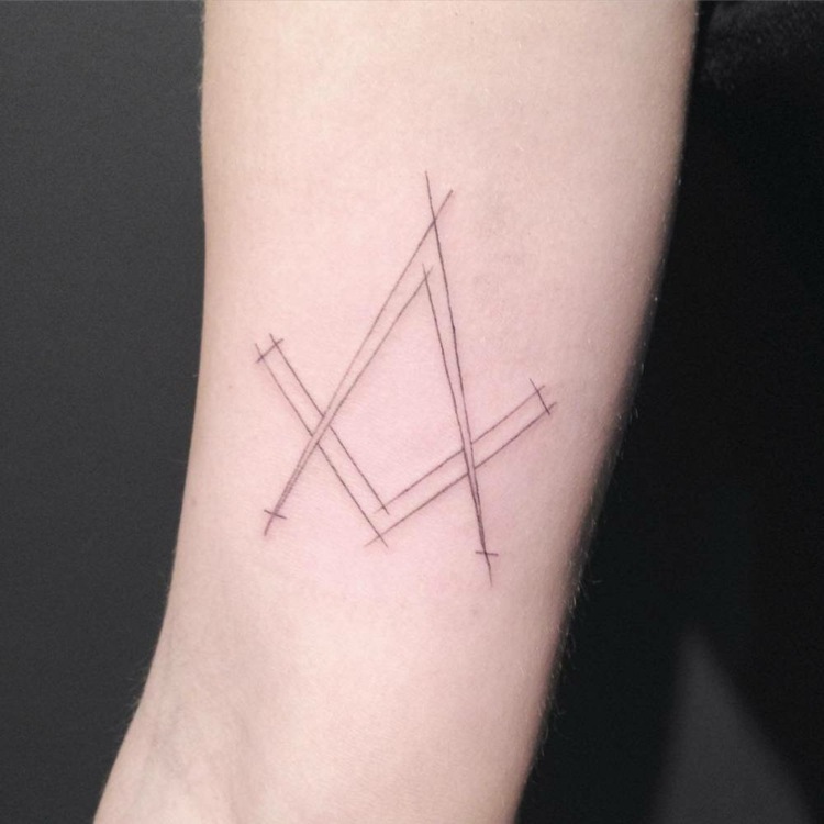 tetovanie-motívy-architektúra-kruh-abstraktné-nástroje-architekt-minimalistický-dizajn