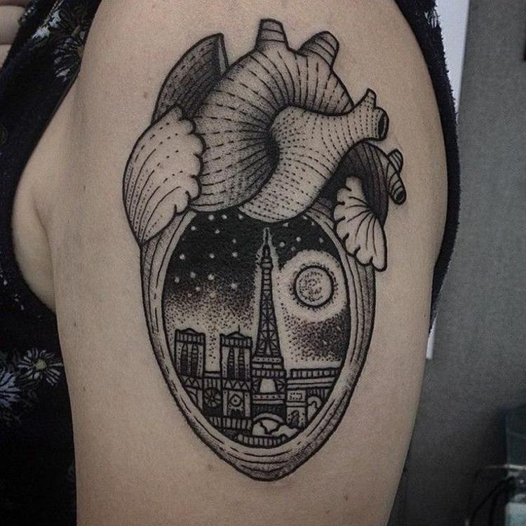tetovanie-motívy-architektúra-noc-mesto-srdce-mesiac-hviezdy-krajina