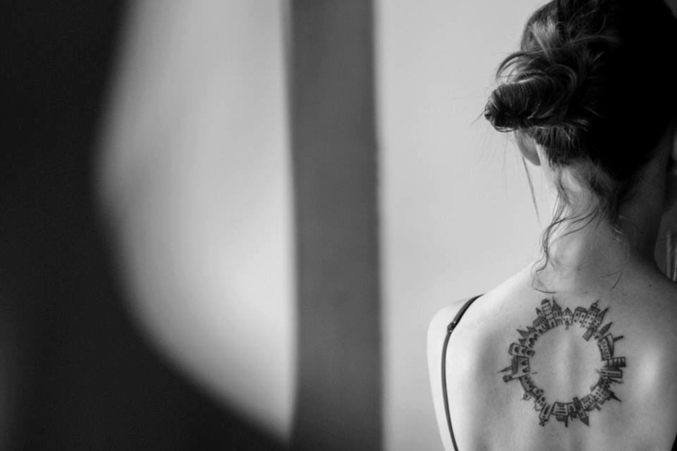 tetovanie-motívy-architektúra-späť-kruh-domy-mestské