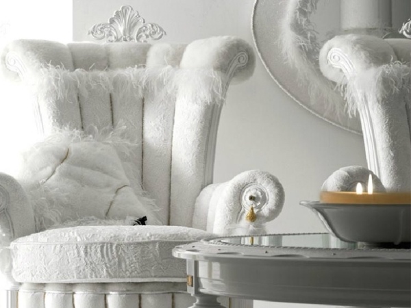 Art-Deco dizajn nábytku exkluzívny dizajnový rad čalúnenej pohovky-pohodlný rám zdobený