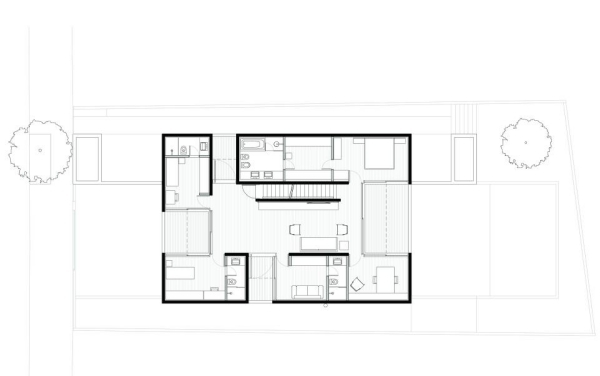 Pohľad zhora na solídny dom v Brazílii