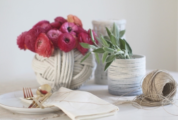 vázy dekoračné priadze stôl na večierok