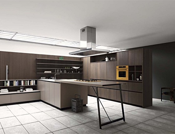 otvorená kuchyňa-tmavé drevo-CESAR-ARREDAMENTI