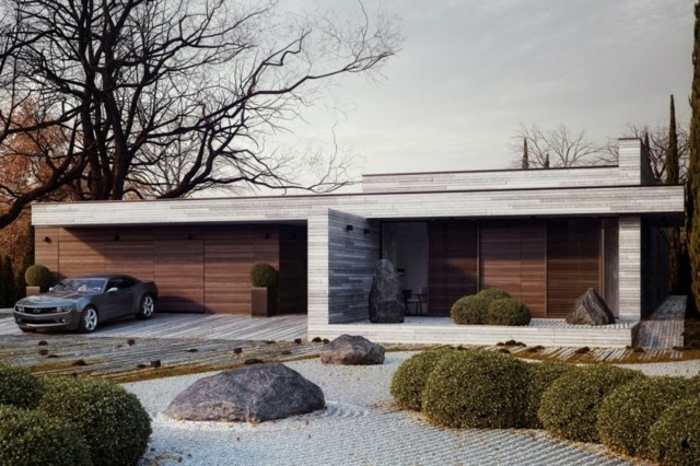 Dvorky skalných trvaliek štrkové drevo prírodný kameň douglaskové platne Fasádny obklad zo štrkového dreva prírodný kameň douglaska