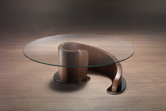 sklenené vrchné okrúhle drevené interiérové ​​návrhy od carpanelli