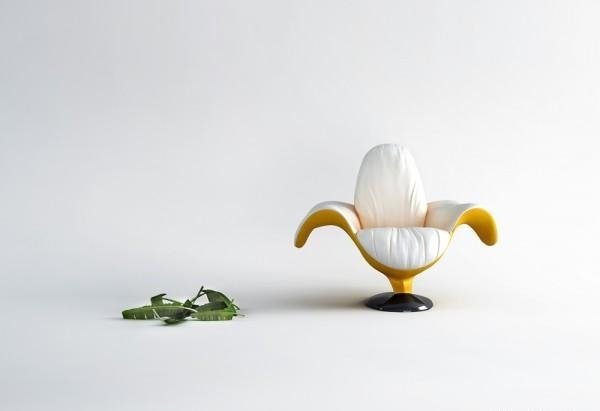 kreslo dizajn wamhouse banánový tvar palmové listy