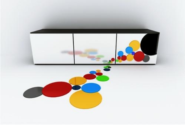 dizajnové kreslo z wamhouse skrine farebné bodky