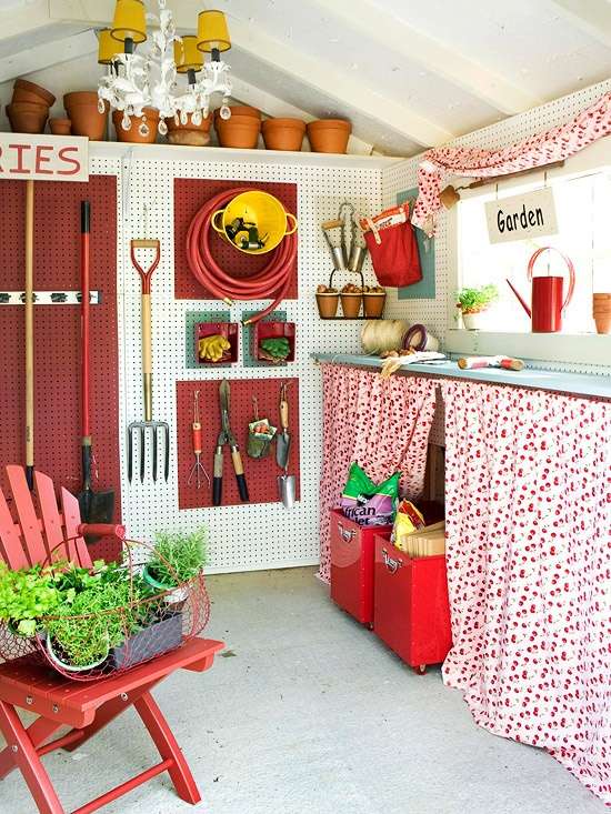 skladovanie myšlienok záhradného náradia organizačný systém záhradnej chatky skladovanie záhradného náradia systém organizácie záhradných prístreškov