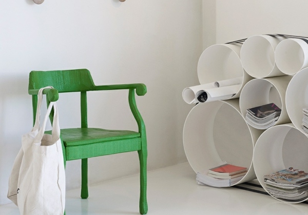 kreatívne systémy úložných políc -biely drevený nábytok