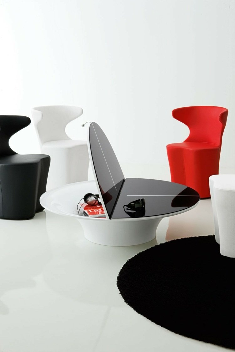 úložný priestor-šperky-moderné-ušľachtilé-nízke-sklo-čierna-biela-tajná-priehradka-nábytok-koberec-úložný priestor