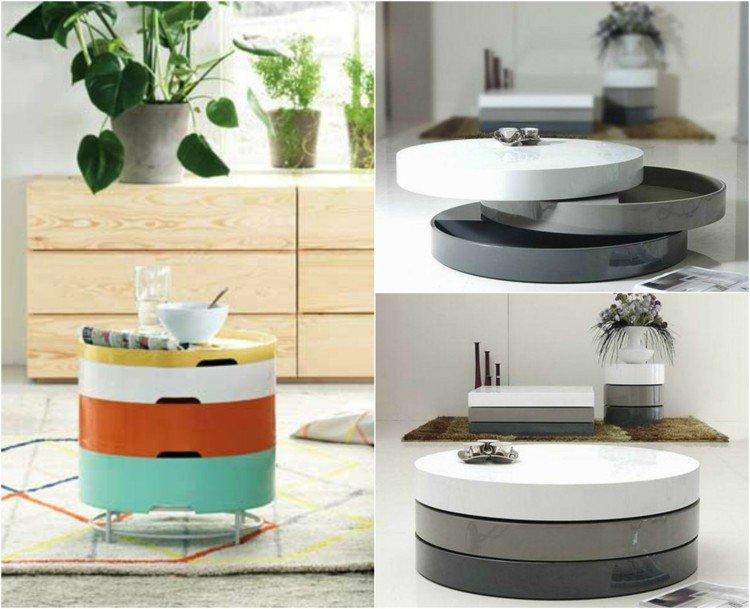 Úložisko-šperky-úložný priestor-cennosti-konferenčný stolík-tajné priehradky-okrúhle-farebné-sivo-biele-obývačka