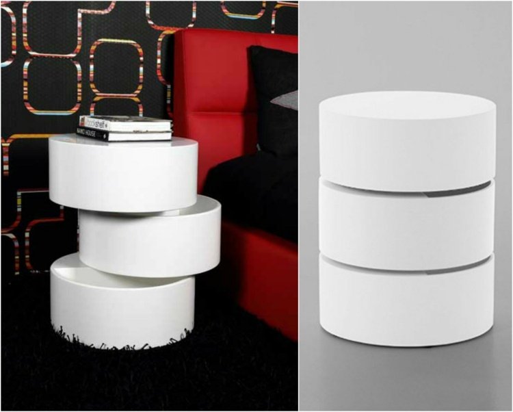 skladovacie-šperky-konferenčný stolík-vysoké-okrúhle-tajné-priehradky-biela-moderná-posteľ-červený-koberec-knihy