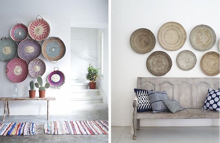 Úložné koše na dekoráciu - dekorácia na stenu - okrúhle - závesné koše