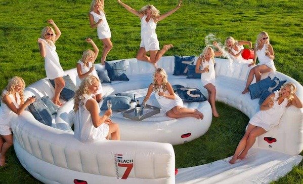 Kruhový nafukovací záhradný nábytok airlounge