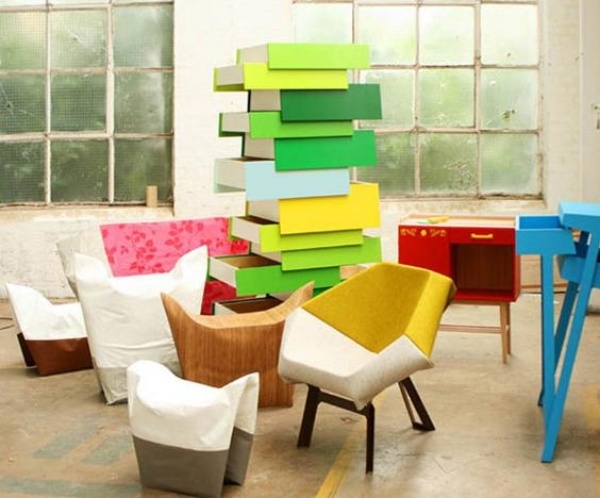 komoda farebný dizajn žltozelená zásobník Shay Alkalay komoda s farebným dizajnom žltozelená