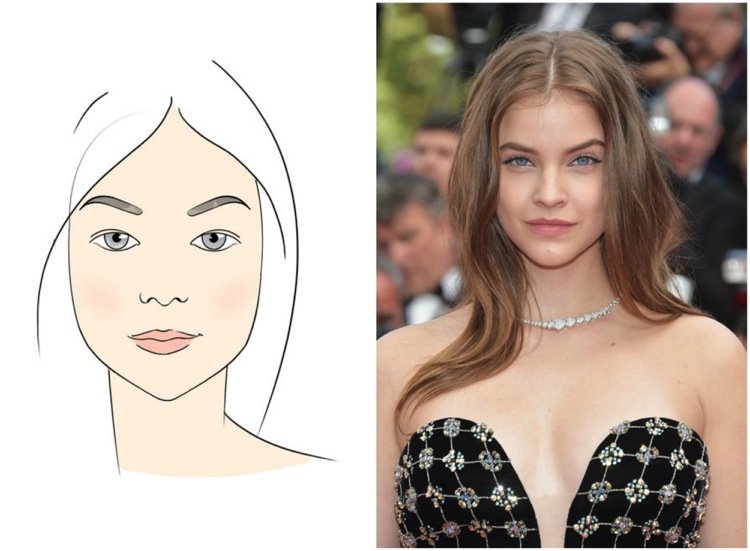 tvar obočia úzka diamantová tvár