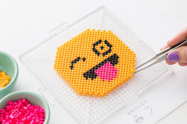 Make pegboard-square-emoji-language-unplugged from iron-on beads