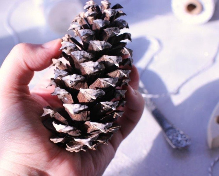 vianočné dekorácie-urob si sám-prírodné materiály-vianočné stromčeky-dekorácie-šišky-lepidlo-kutilstvo-kreatívny nápad