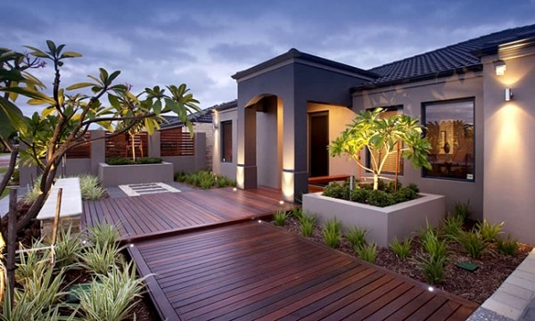 geometrický dizajn drevenej paluby s vyhodnotením