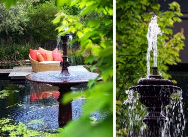 akcent záhradnej fontány návrh záhrady s vyhodnotením