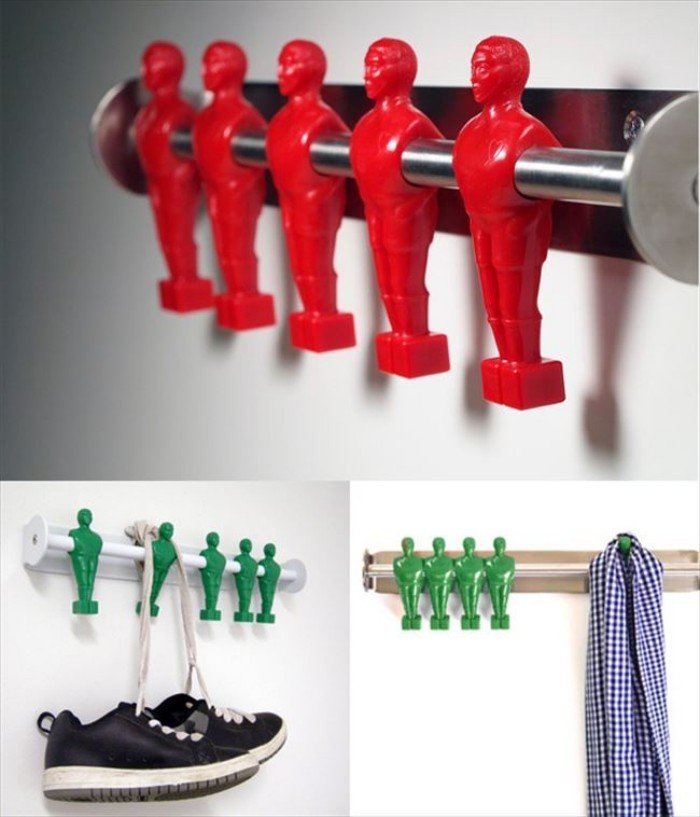 Efektné kabátové háčiky-obrázky-obývačka-dekorácia-stolný futbal