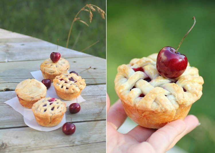 neobvyklé-recepty-dezert-muffinová forma-mini-pirohy-čerešne