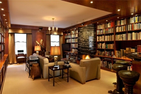Knižnica Luxury Loft v New Yorku