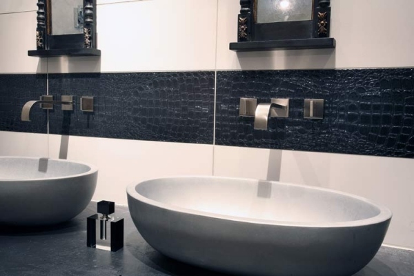 Obklady na stenu reliéf krokodília koža vzor čierna