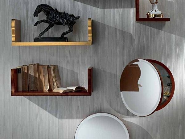 Dizajnová istiaca doska - na montáž Mondrian - pozlátená Dizajnová polica na stavbu zo zlatej optiky Mondrian