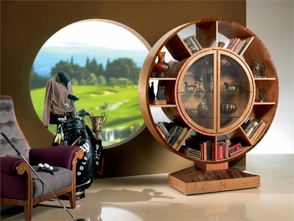 Okrúhla knižnica Festa Grande knižnica Okrúhla knižnica-Festa Grande-knihovnička z masívneho dreva