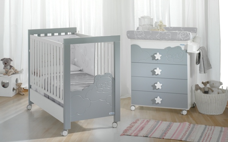 Prebaľovací stôl moderný nábytok v sivej farbe