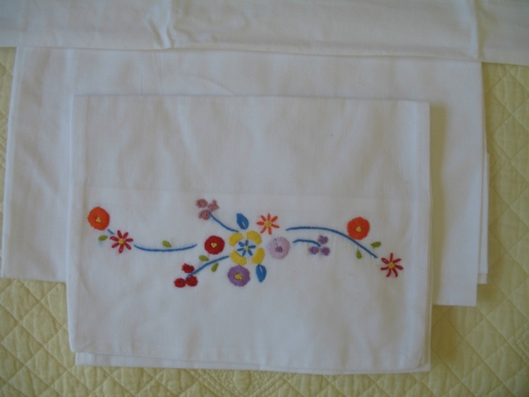 Ručne vyšívaný vzor kvetov