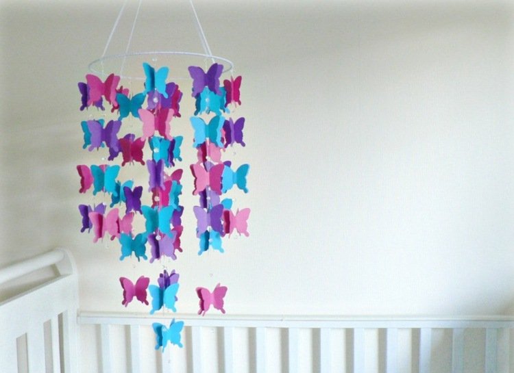 urobte si sami motýle motýľov modrý ružový papier detská izba