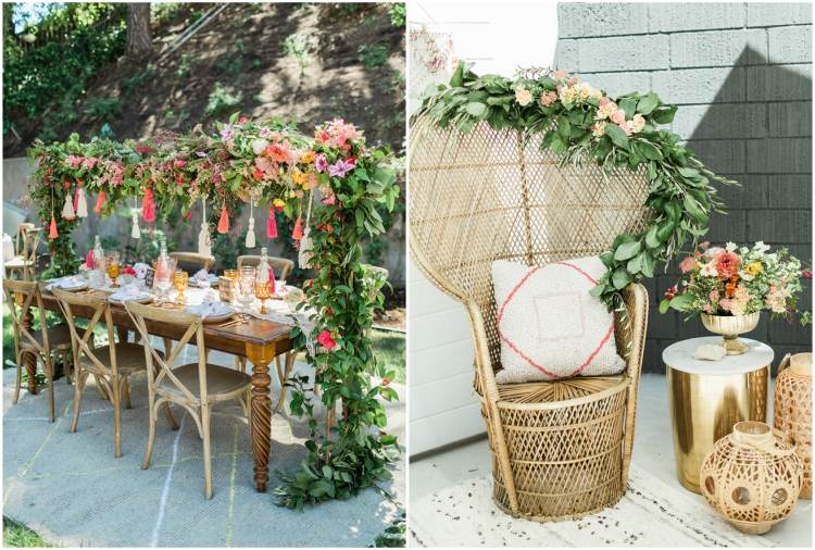 detská sprcha párty v štýle boho oblasti aranžovať vyzdobiť hostí matka