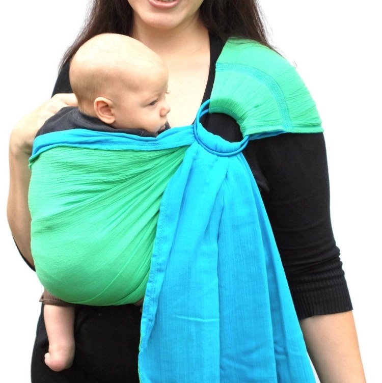 ring-sling-sling-modro-zelená