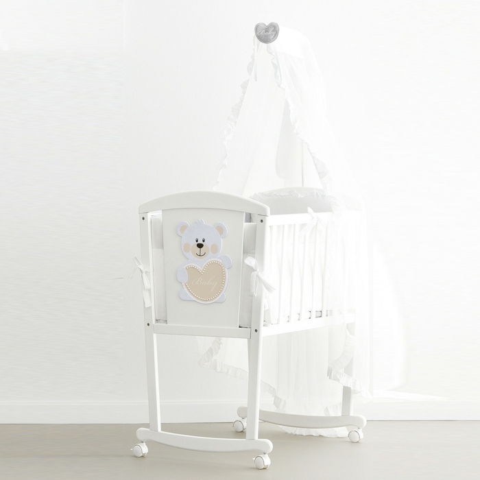 Detská posteľ kompletná biela kolíska detská posteľ baldachýn